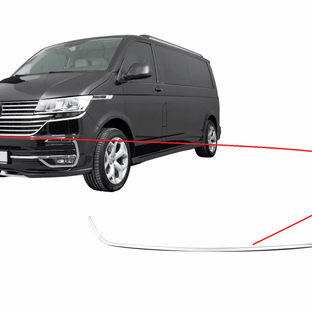 VW T6.1 2020+ chrome ''U'' formet front grill streamer.