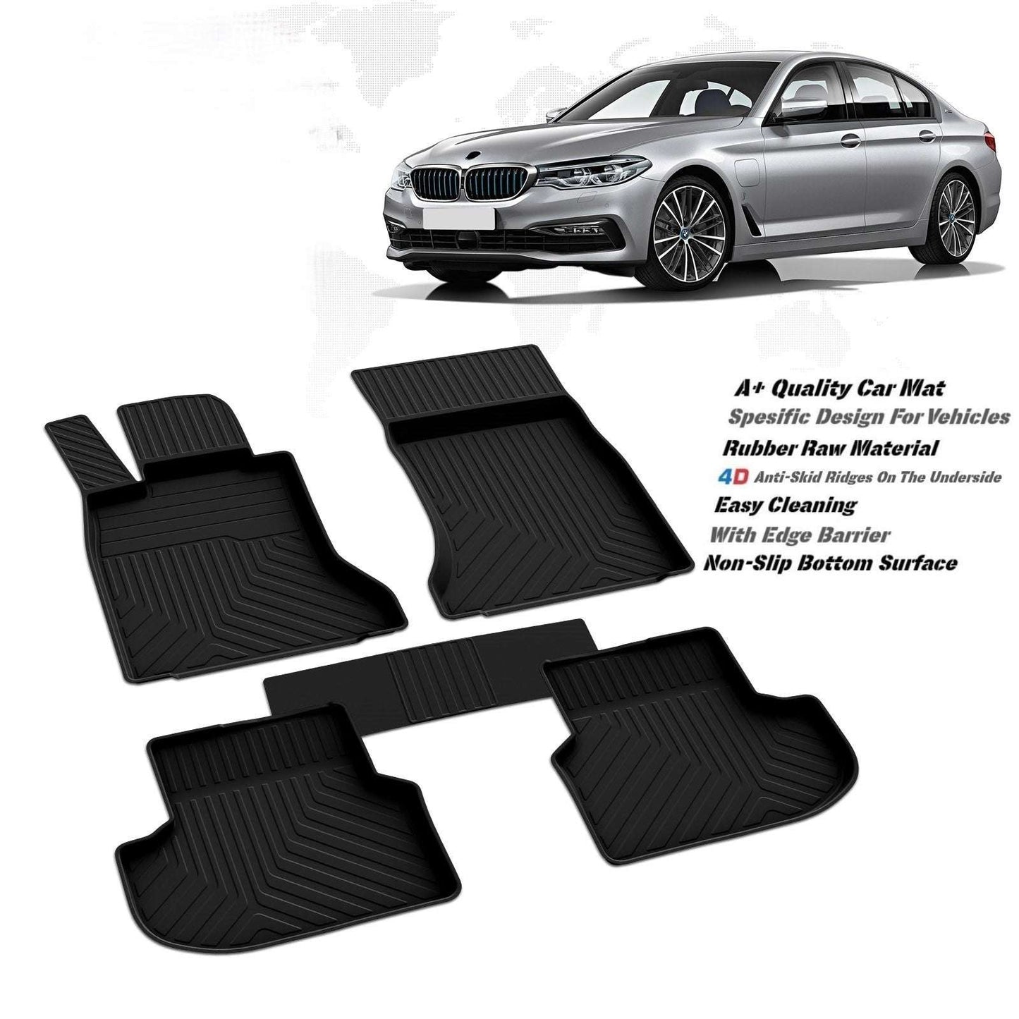 BMW 5Series G30 2017up high quality rubber 4d floor mats