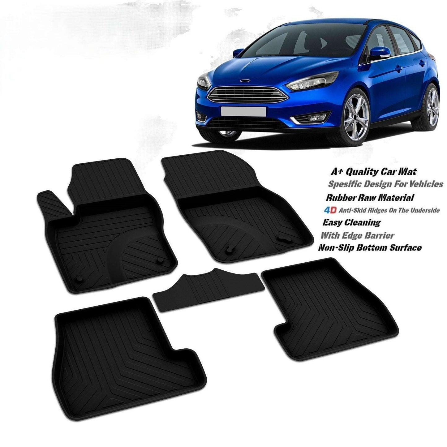 Ford Focus3 HB 2015-18 4D High Quality Floor Mats