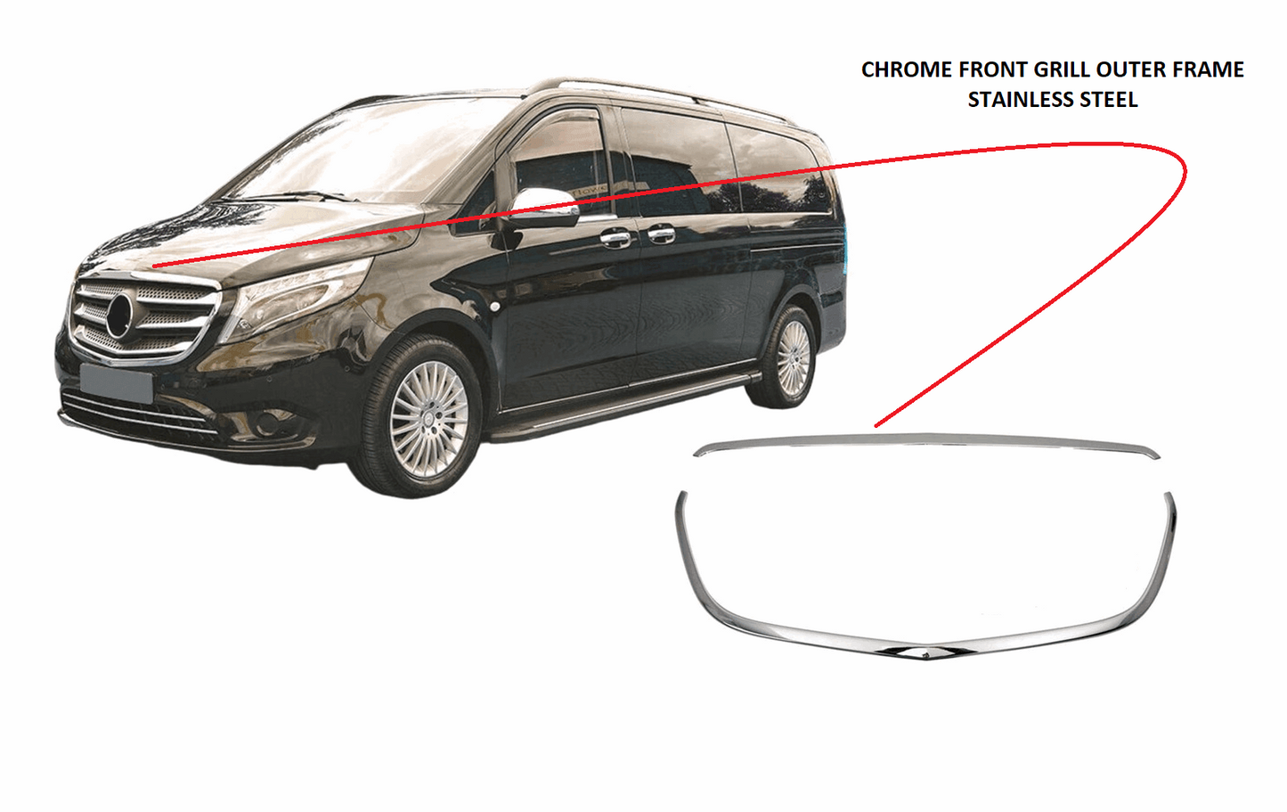 Mercedes Vito 447 2014+ Chrom-Frontgrill-Außenrahmen