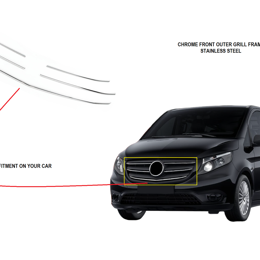 Mercedes Vito 447 2014+ Chrome front grille cover