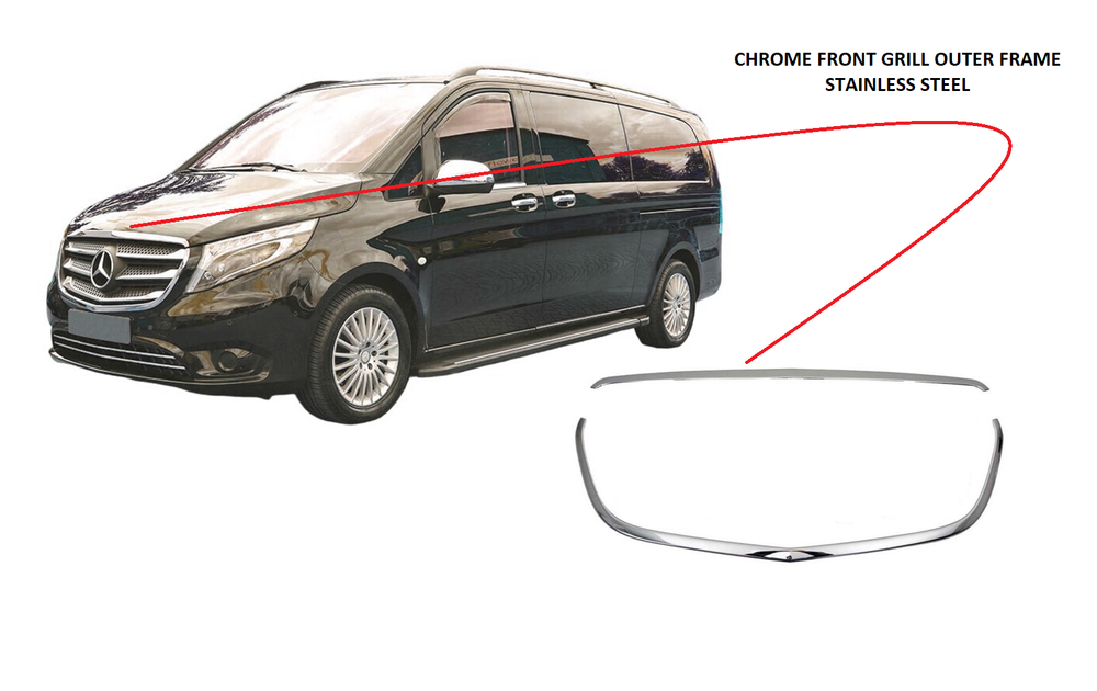 Mercedes Vito 447 2014+ chrome front grill outer frame