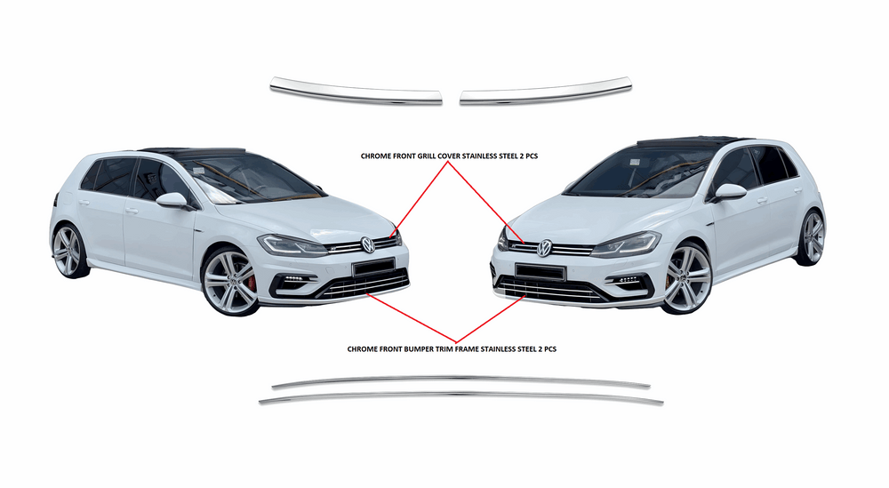 VW Golf7 2013-17 chrome front bumper trim & grill cover