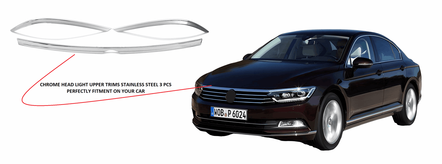 VW Passat 2015-19 chrome head light upper trims.