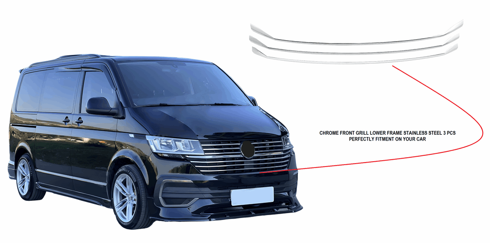 VW T6.1 2020+ chrome front grill lower trim - Love Trend