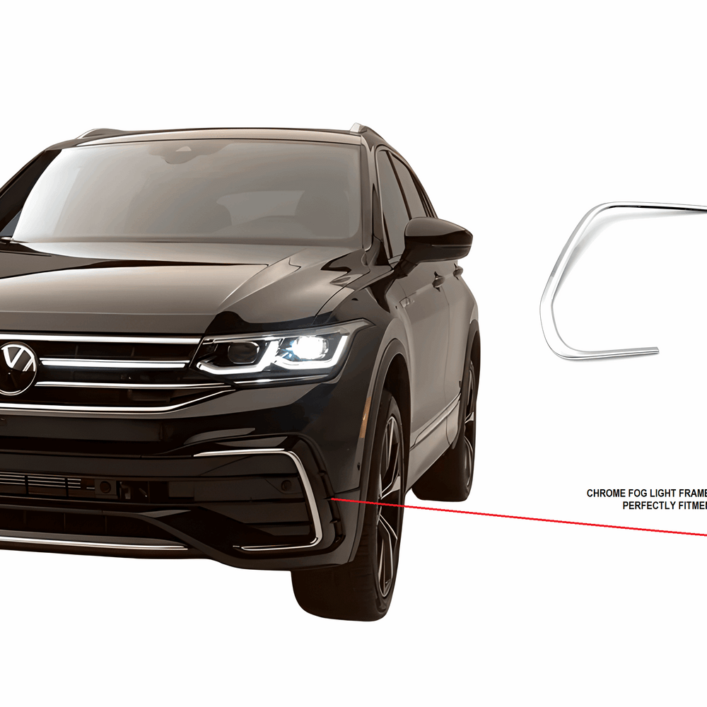 VW Tiguan 2020+ chrome fog light frame trim 2pcs