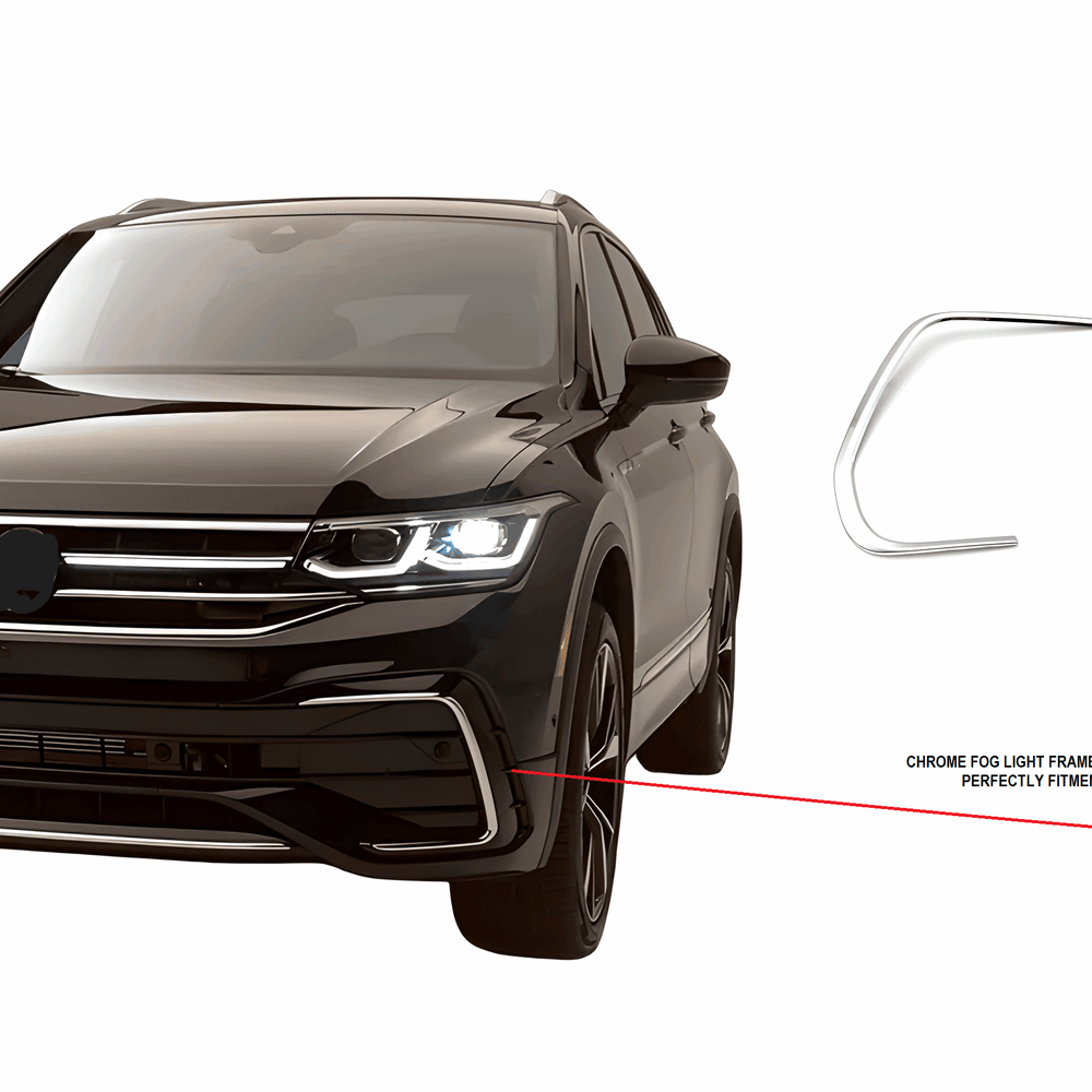 VW Tiguan 2020+ chrome fog light frame trim 2pcs.