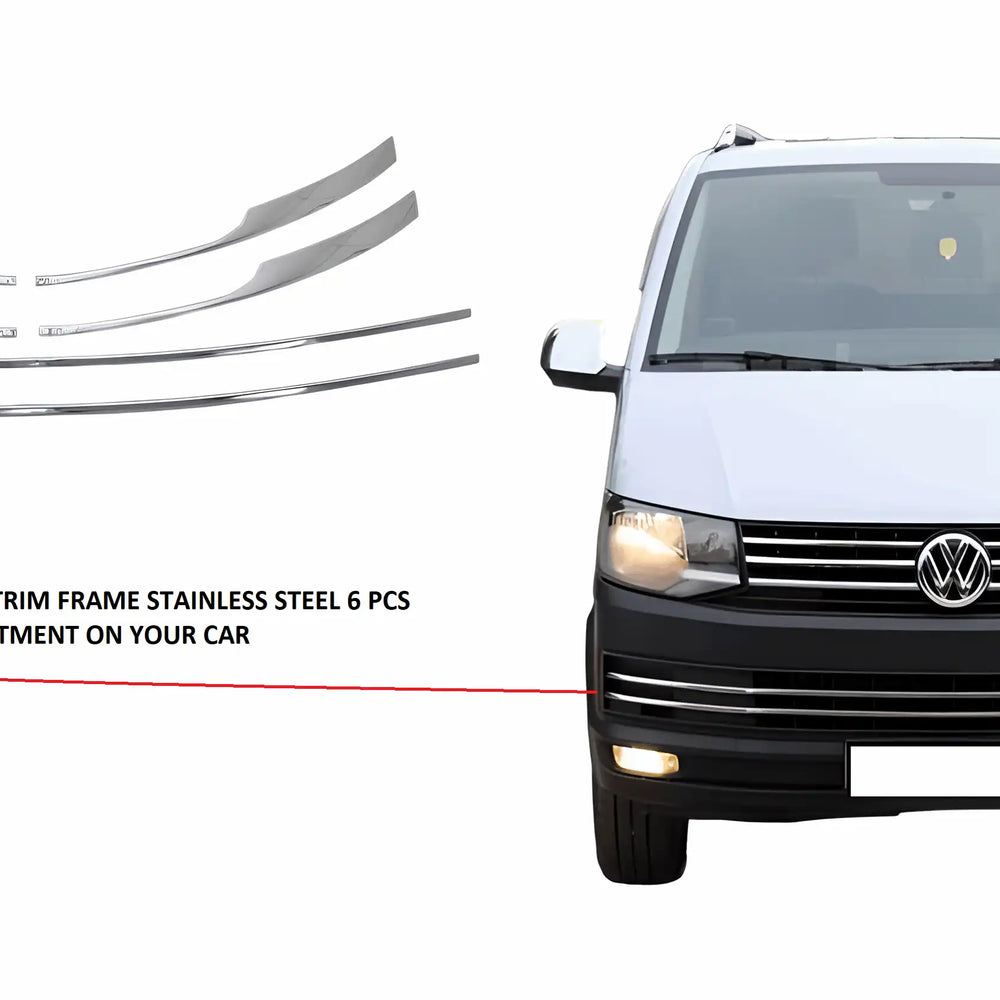 VW T6 2015-20 chrome front bumper trim 6pcs