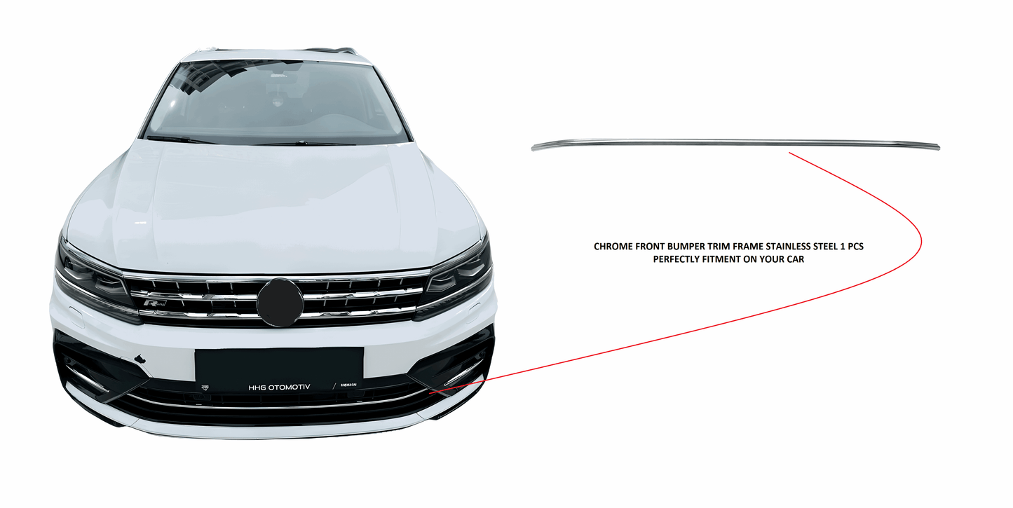 VW Tiguan 2016-20 chrome front bumper trim.