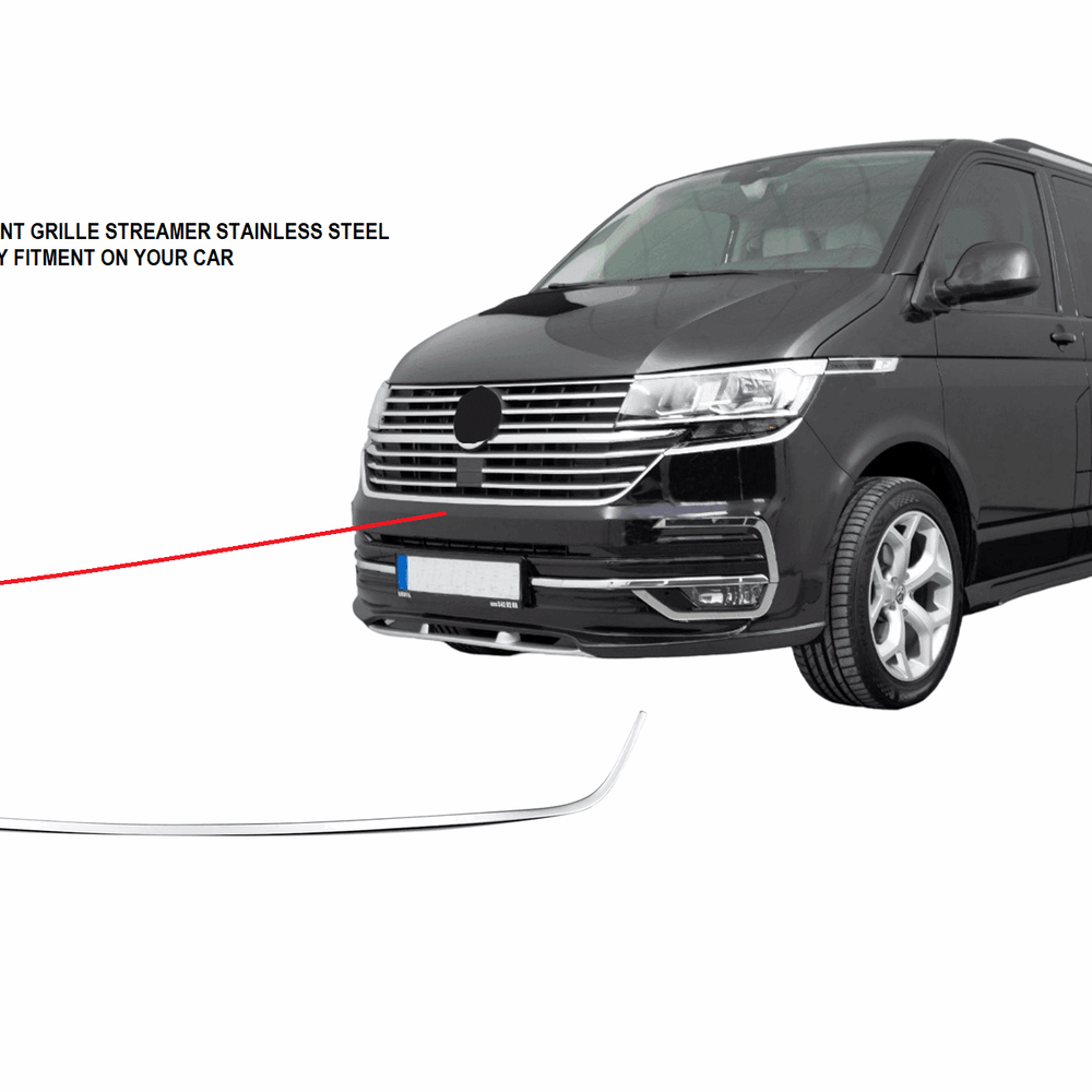
                      
                        VW T6.1 2020+ chrome ''U'' formet front grill streamer.
                      
                    