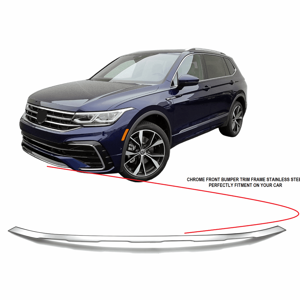 VW Tiguan 2020+ chrome front bumper trim.