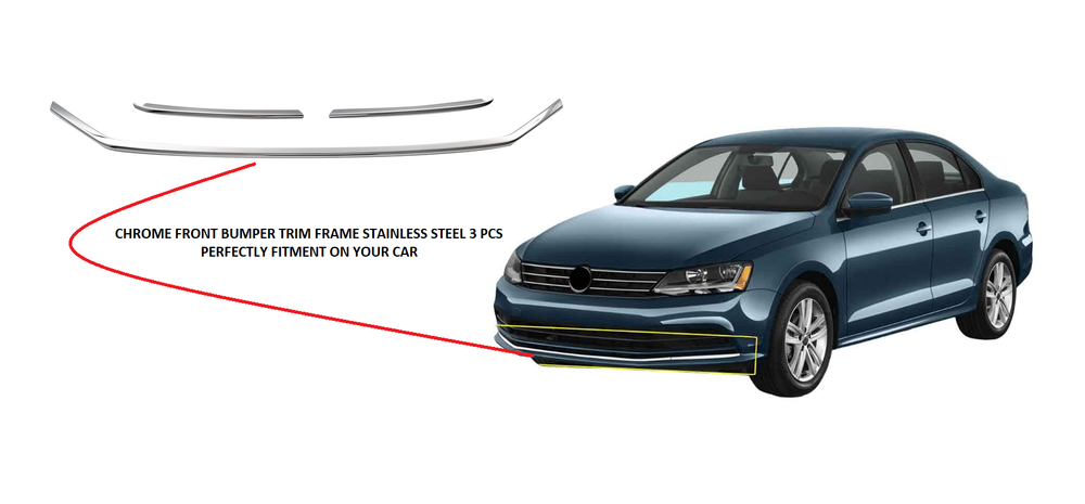 VW Jetta 2014+ chrome front bumper trim