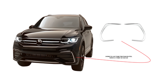 VW Tiguan 2020+ chrome fog light frame trim 2pcs