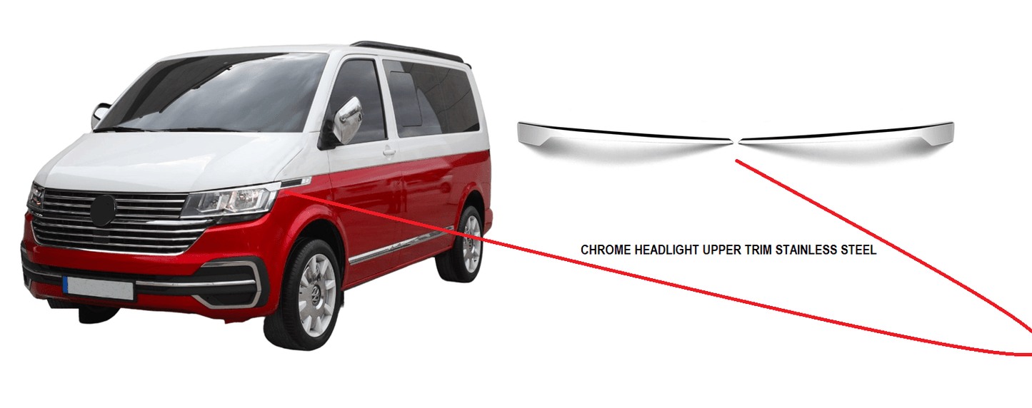 VW T6.1 2020+ chrome headlight upper trim - Love Trend