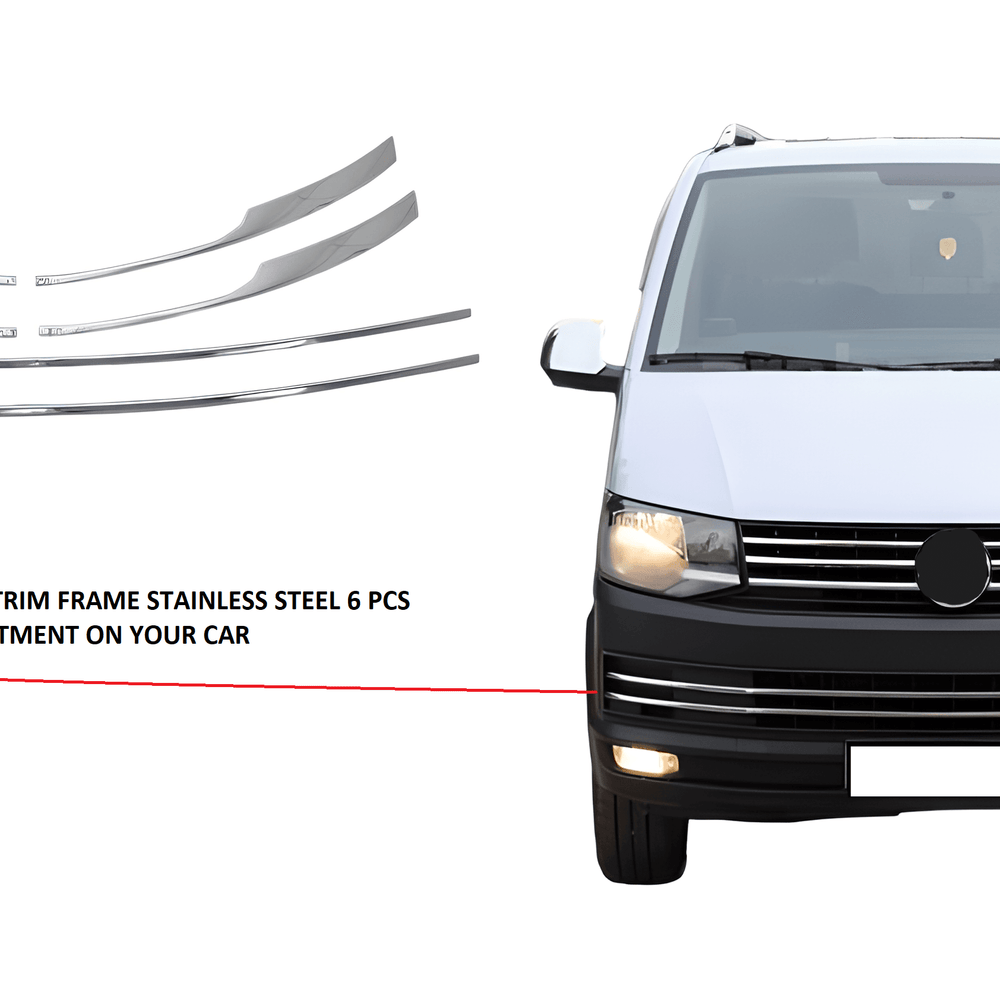 VW T6 2015-20 chrome front bumper trim 6pcs - Love Trend