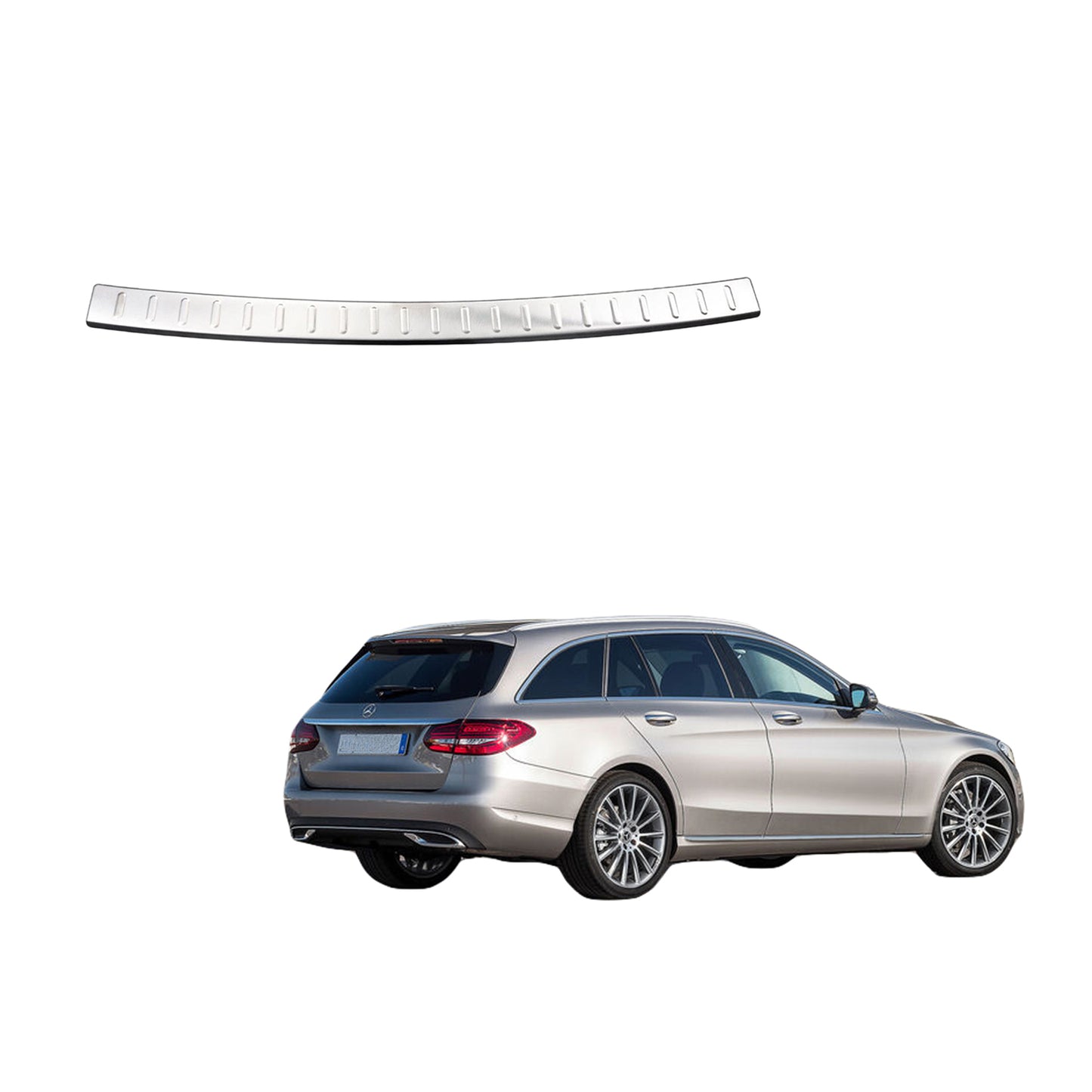 Mercedes W205 chrome rear bumper guard