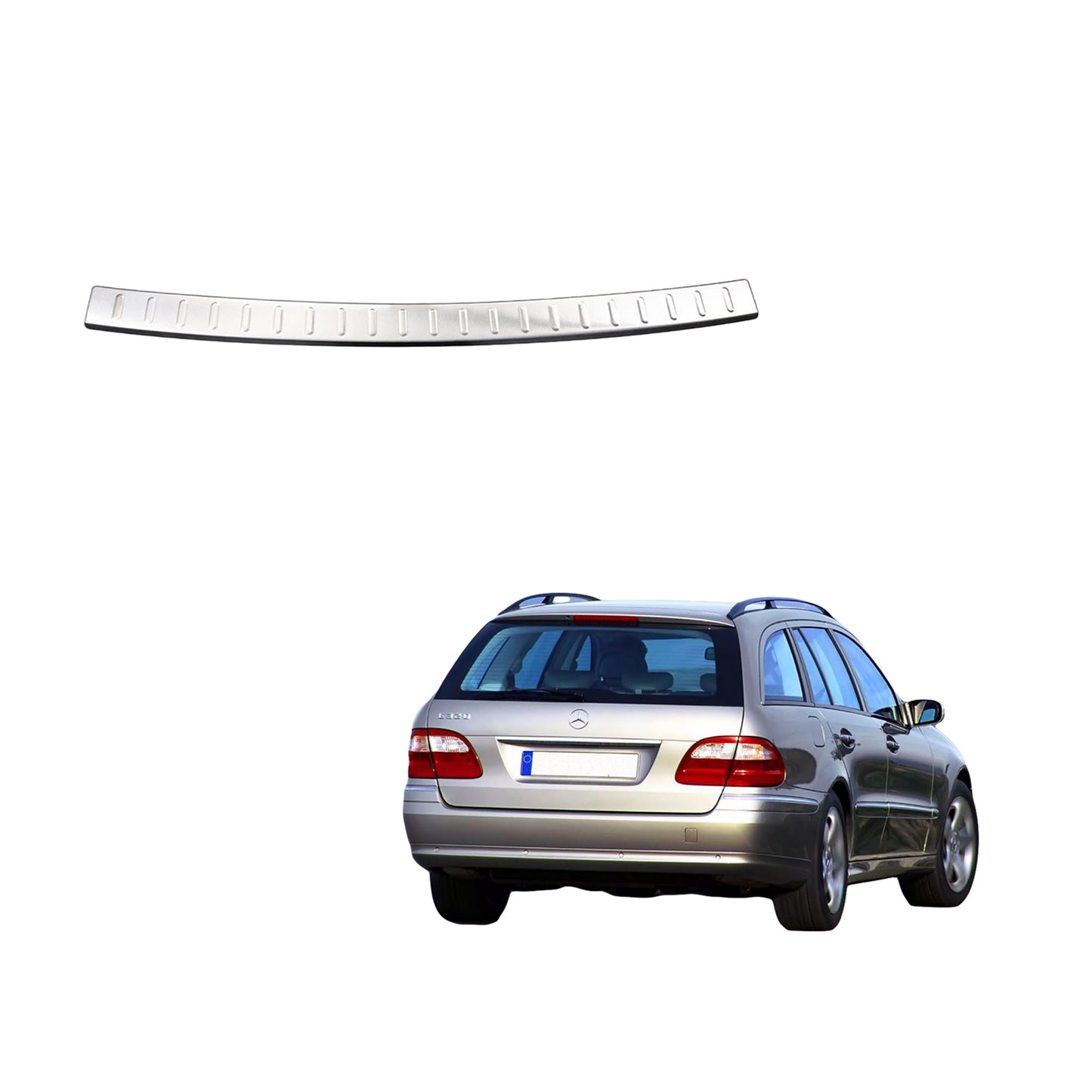 Mercedes W211  chrome rear bumper guard