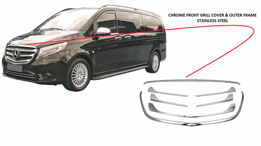 Mercedes Vito 447 2014+ chrome front grill cover & outer frame