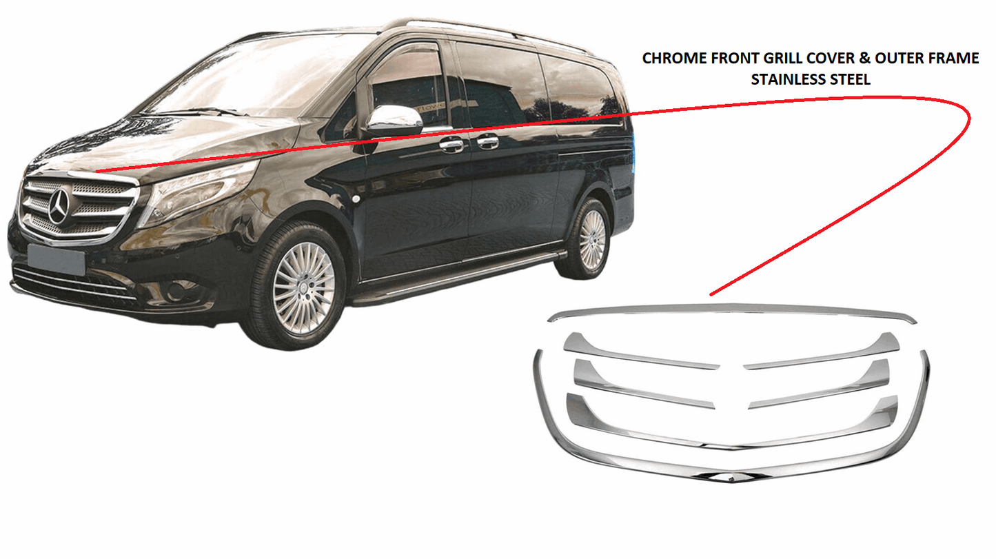 Mercedes Vito 447 2014+ chrome front grill cover & outer frame