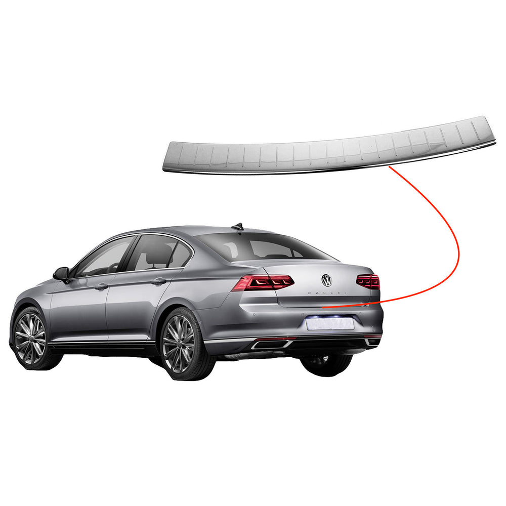 Chrome rear bumper protector for VW Passat B8 saloon