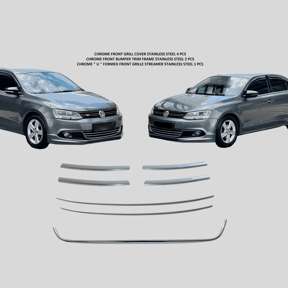 VW Jetta 2011-14 chrome front grill cover&bumper trim frame& ''U'' formed front grille set