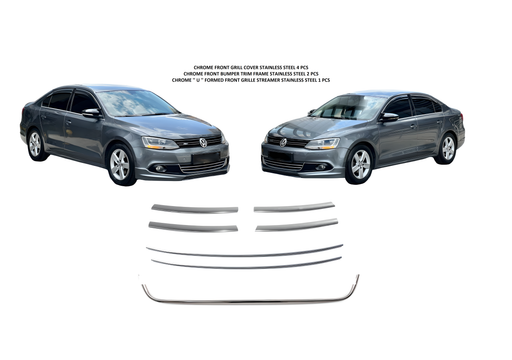 VW Jetta 2011-14 chrome front grill cover&bumper trim frame& ''U'' formed front grille set