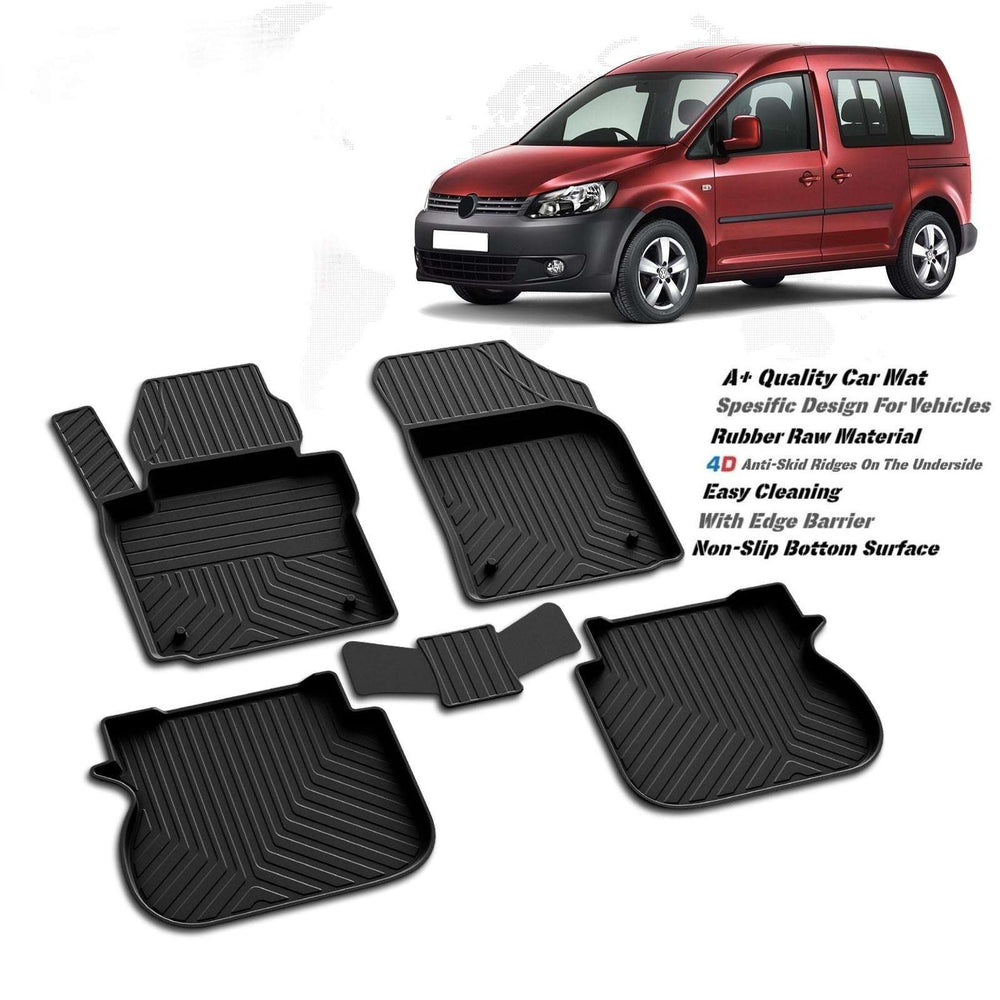 VW Caddy 2004-2019 high quality rubber 4d floor mats