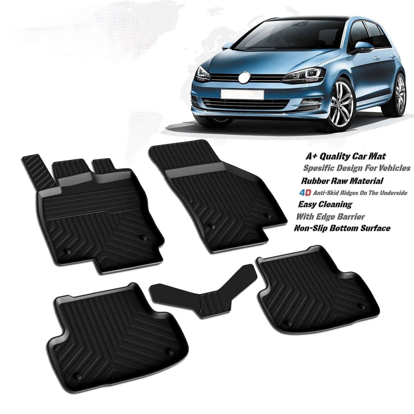 VW Golf7 2013-2020 high quality rubber 4d floor mats