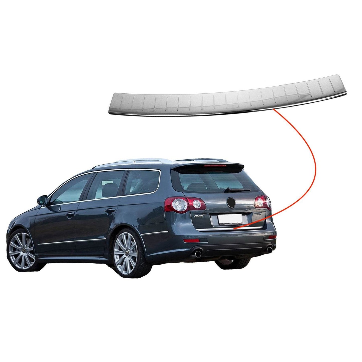 VW Passat B6 SW chrome rear bumper guard - Love Trend