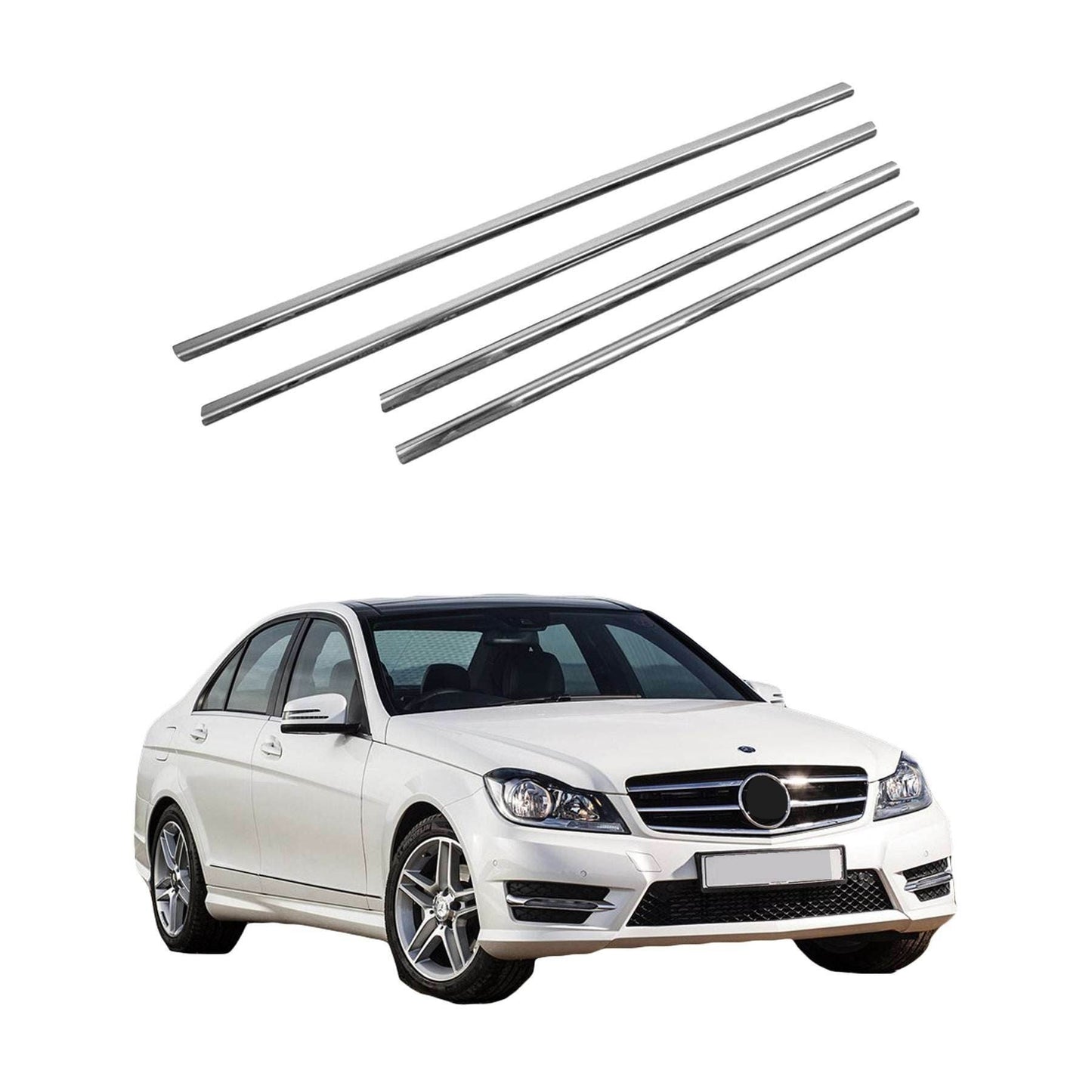 Mercedes W204 SD Chrom Fensterrahmen Zierleiste