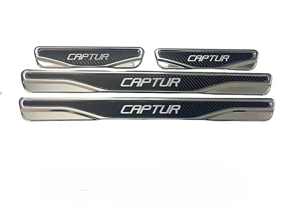 Renault Captur Chrome & Carbon Door Sill Scratch Guard