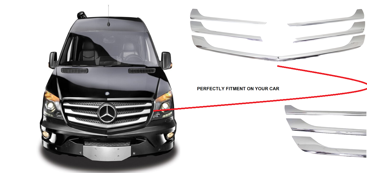 Mercedes Sprinter 2014-2018 chrome front grille cover