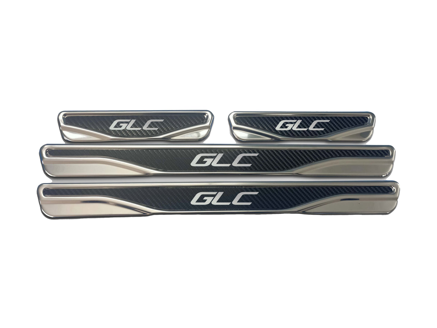 Mercedes GLC chrome & carbon door sill scratch guard