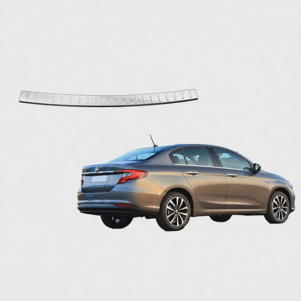 
                      
                        Load and play video in Gallery viewer, 2015-up Fiat Tipo sd chrome rear bumper protector
                      
                    