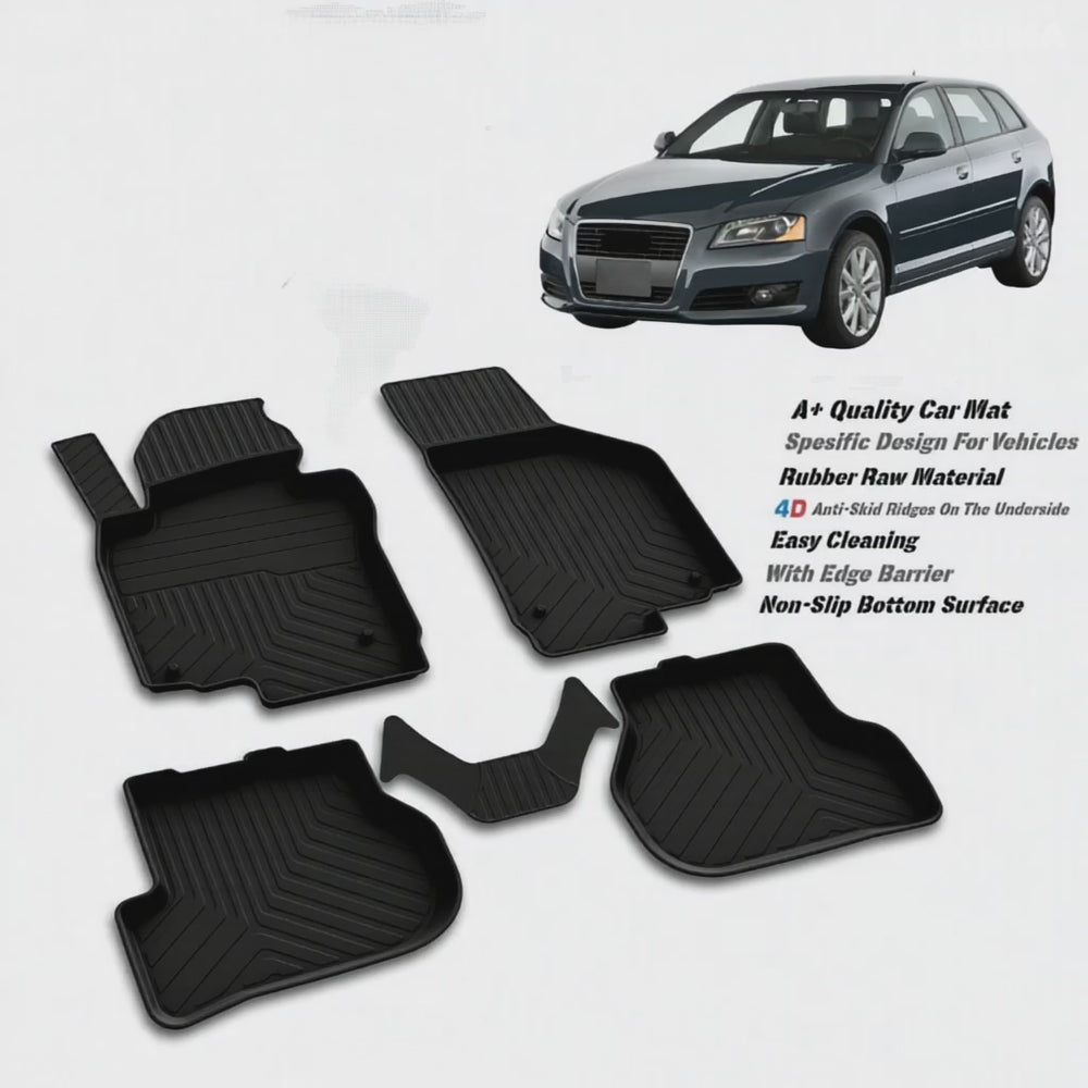 
                      
                        Load and play video in Gallery viewer, AUDI A3 (P8) 2004-2012 high quality rubber 4d floor mats
                      
                    