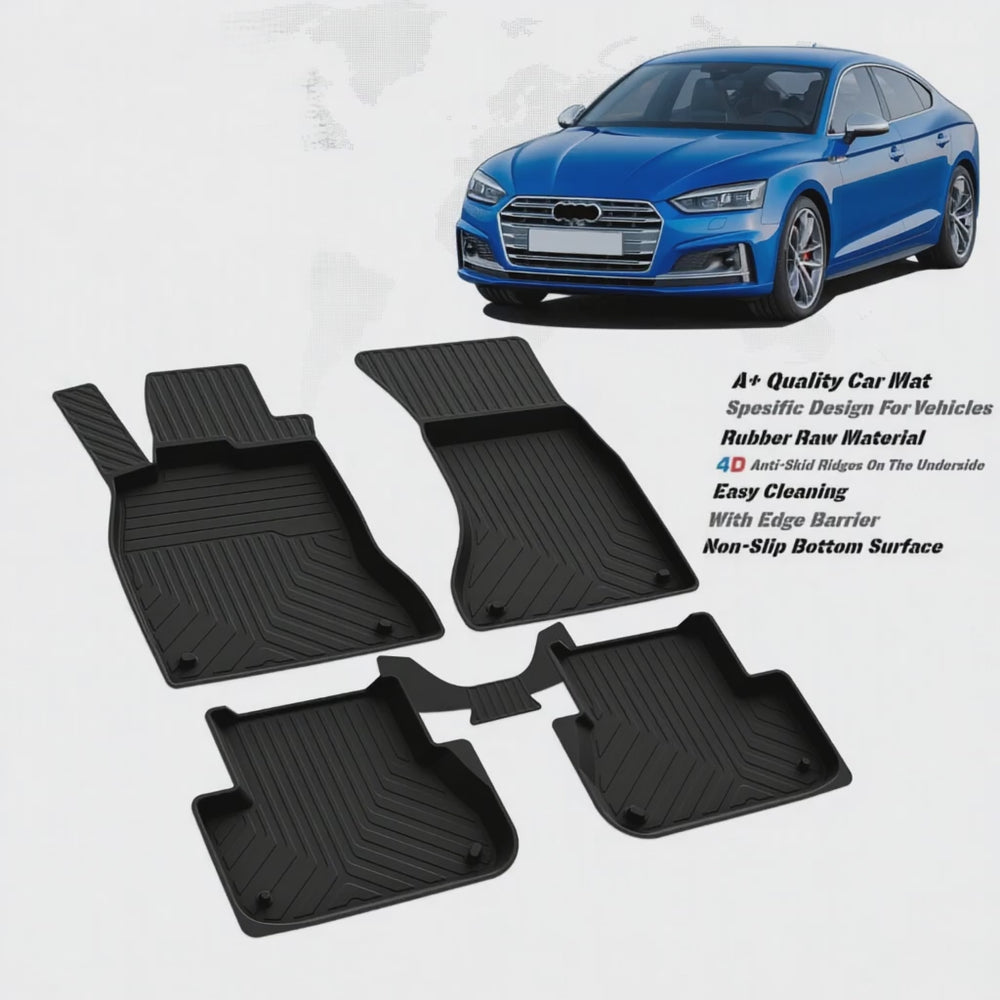 
                      
                        Load and play video in Gallery viewer, AUDI A5 2017Up high quality rubber 4d floor mats
                      
                    