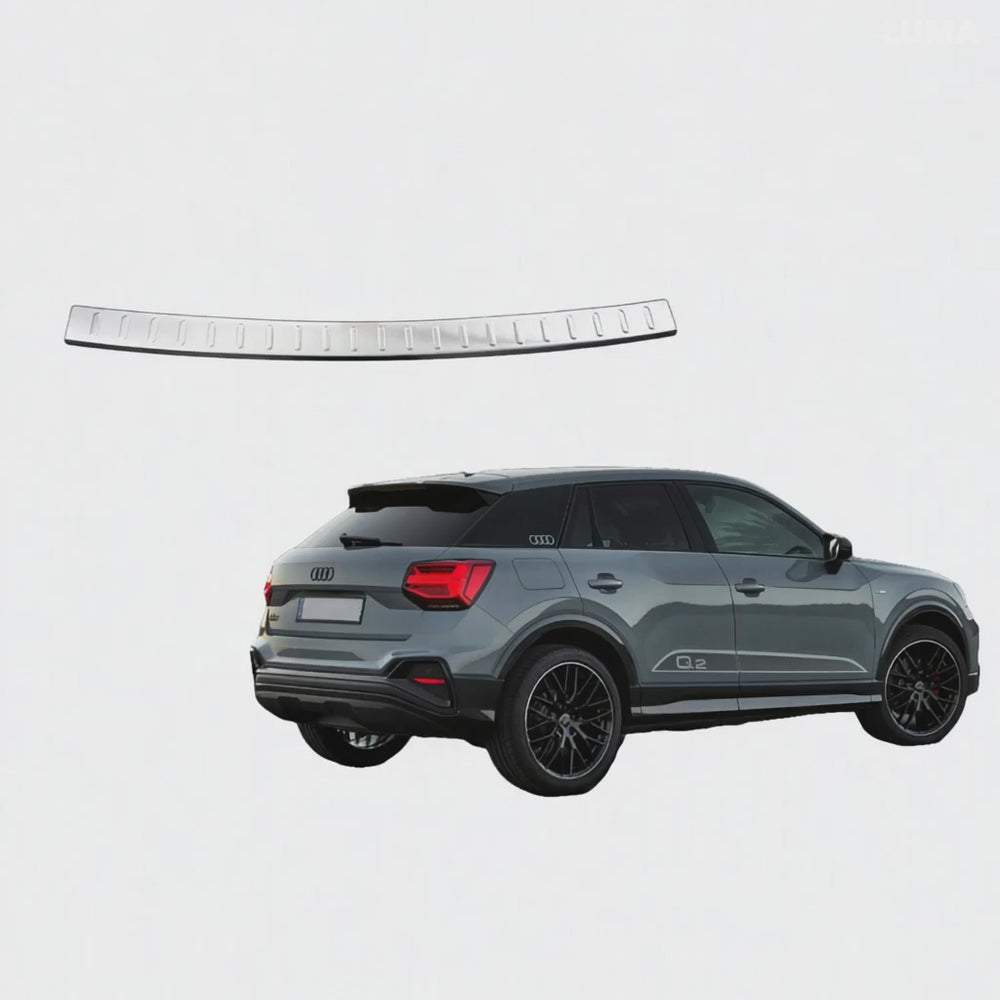 
                      
                        Load and play video in Gallery viewer, AUDI Q2 2016-up chrome rear bumper guard
                      
                    