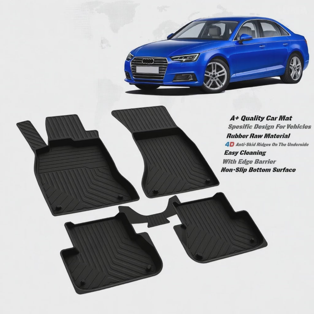 
                      
                        Load and play video in Gallery viewer, AUDI A4 (B9) 2016-2019 high quality rubber 4d floor mats
                      
                    