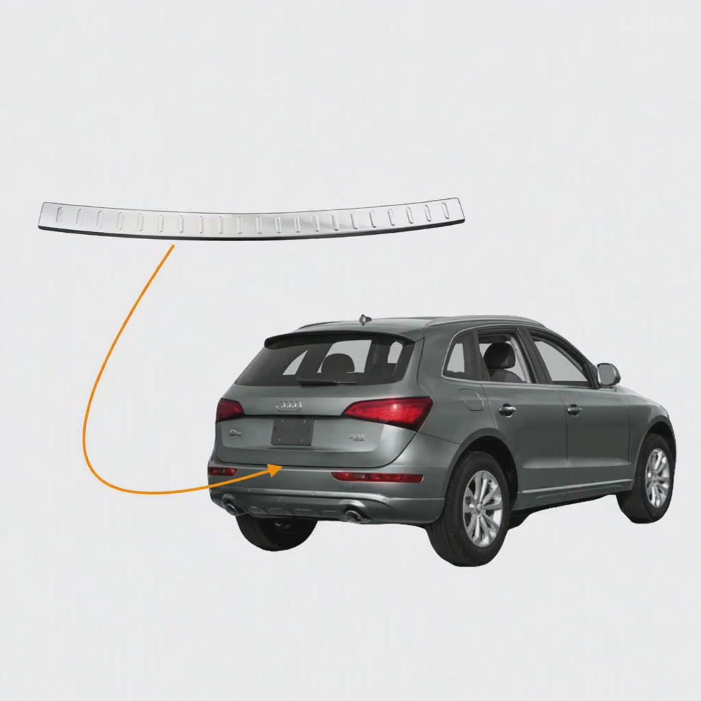 
                      
                        Load and play video in Gallery viewer, AUDI Q5 2017-up chrome rear bumper guard
                      
                    