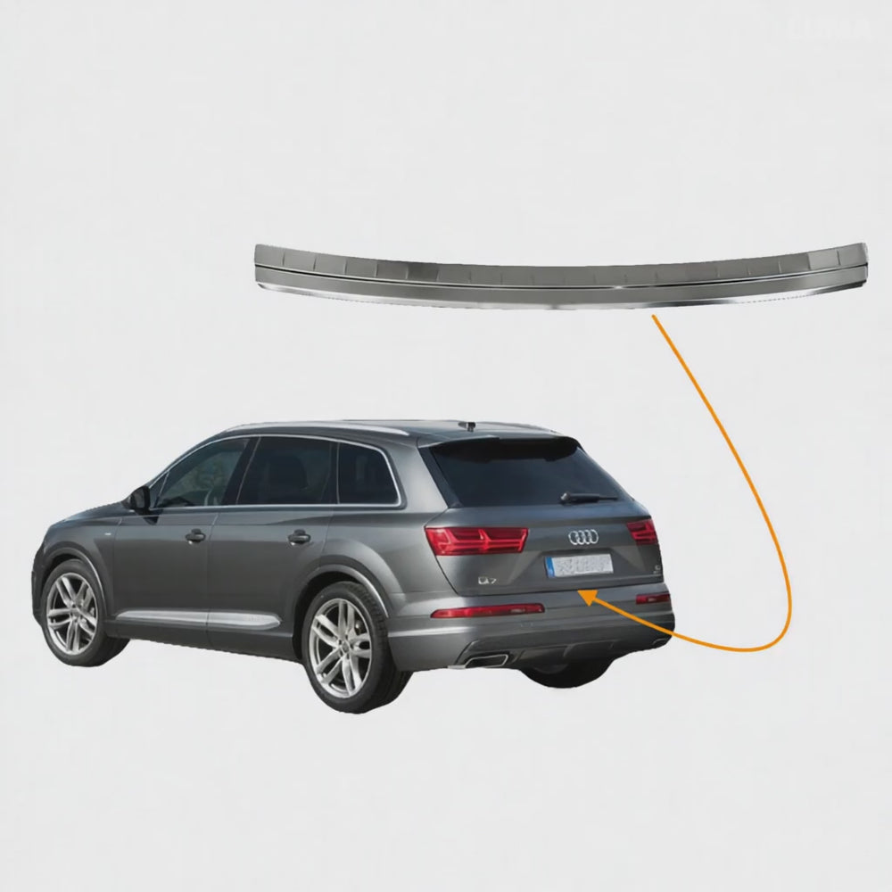 
                      
                        Load and play video in Gallery viewer, AUDI Q7 2015-2018 chrome rear bumper guard
                      
                    