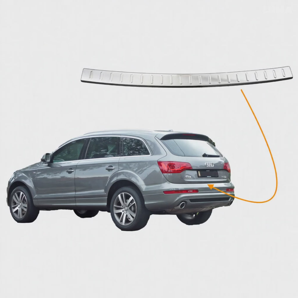 
                      
                        Load and play video in Gallery viewer, AUDI Q7 2006-2015 chrome rear bumper guard
                      
                    